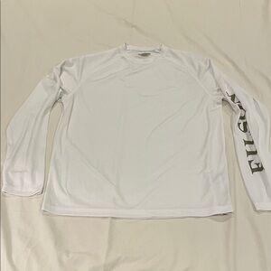 Filson White Long Sleeve Tee with Gray Logo